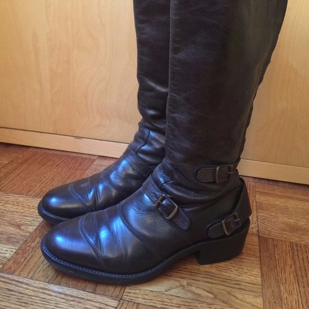 BELFSTAFF Trialmaster Brown Buckles Tall Boots 7